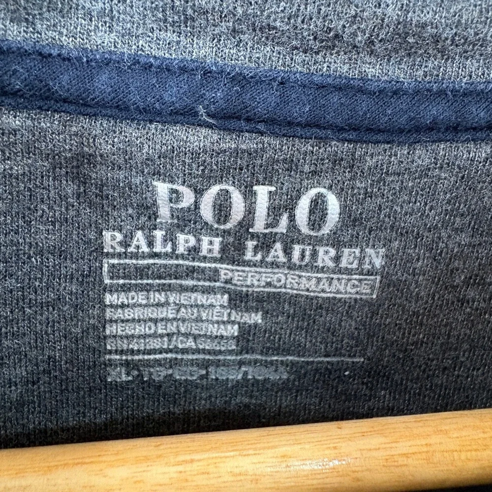 Polo Ralph Lauren Pullover Men XL Navy Blue Performance 1/4 Zip Cotton Blend